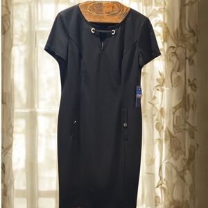 Black Sheath Dress NWT Chaps Ralph Lauren Sz 12